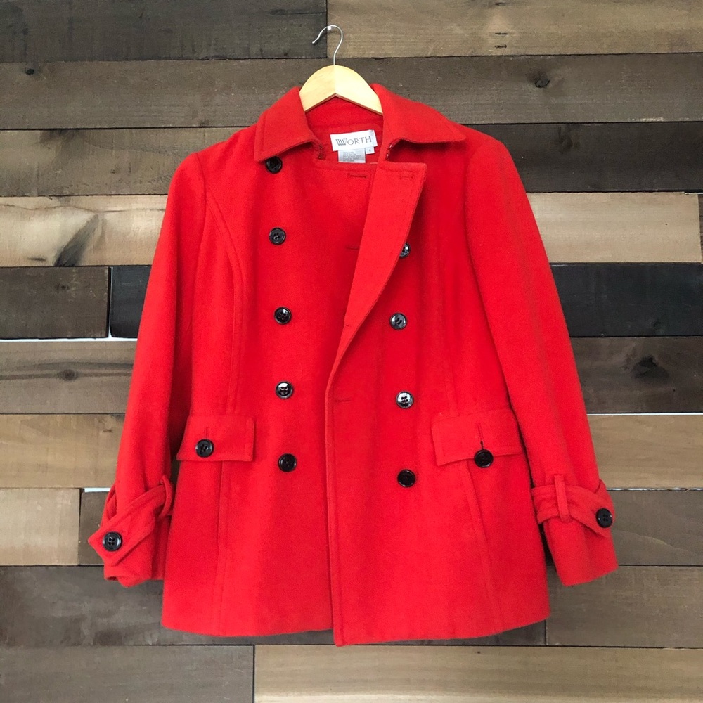 red winter coat